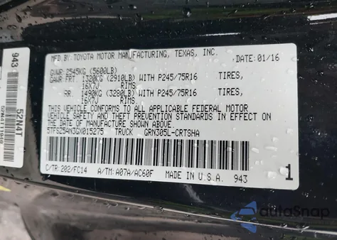 2016 Toyota Tacoma Sr5 V6 z USA, uszkodzony, nr VIN 5TFSZ5AN3GX015275